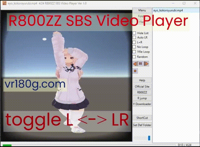 R800ZZ SBS Video Player ,SBS LR to L